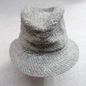 Millars Fedora Hat Gray Wool Speckled Tweed Birdseye Made in Ireland